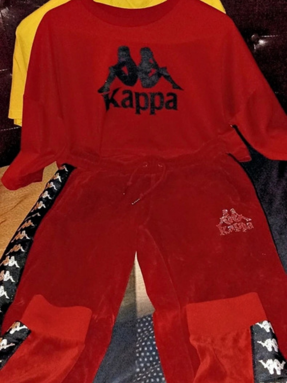 Kappa Matching Track Set in Red & Matching Joggers